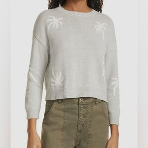 Rails Gray Perci Palm Trees Crew-Neck Pullover Sweater